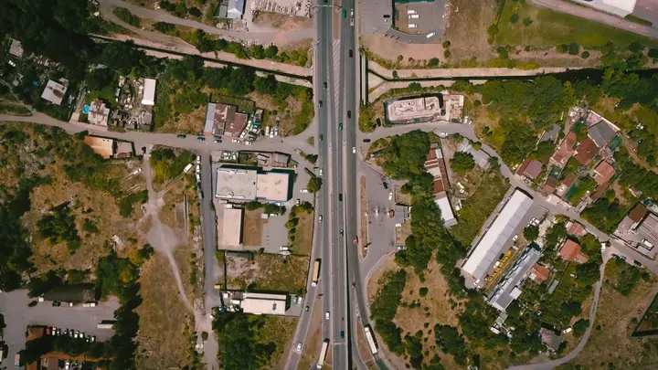 The boulevard from straight above